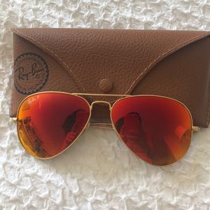 Orange polarized ray bans
